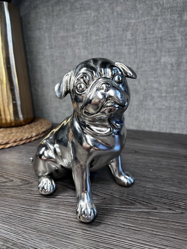 Silver chrome effect pug - chrome,