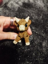 Plastic Highland Cow Figure With Moveable Legs,Tail And Head