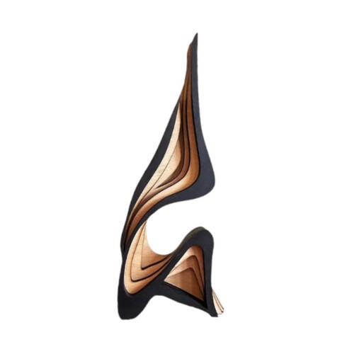 Wooden curved art - art, statue