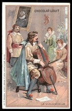 Man Plays Cello Antique French