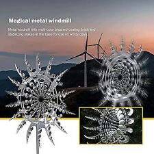 Magical Wind Powered Kinetic Windmill Metal And Sculpture Spinner Garden Unique