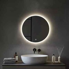 {Read Description}Round Bathroom Mirror with LED Lights, Smart Wall Mounted 50cm