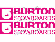 2 x Burton Snowboards Sticker decal Truck caravan van Laptop  (Choose colour)