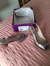 LOTUS PEWTER OCCASION SHOES SIZE 5 WITH MATCHING HANDBAG