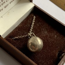 Vintage 1918/20 sterling silver 3 pence pendant 925 chain necklace 18” Chain