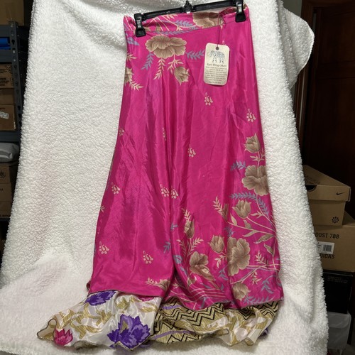 Sari silk wrap skirt - skirt, 48"