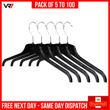 45cm Plastic Black Hangers Strong Coat Hangers for Tops, Dress, Shirts