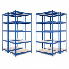 4 x Heavy Duty Steel Shelving Units 5 Tier Metal Garage/Storage Racks 275kg UDL