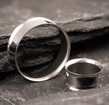 Silver Steel Double Flared Tunnel / Plug / Gauge