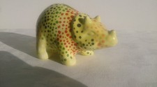 Colourful, Vibrant, Polka Dot, Handpainted, Ceramic, Hippo, Money Bank / Box