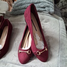 New DorothyP COMFORT Size6/39 Burgundy Wide Fit Low Wedge Shoes (postage inc)