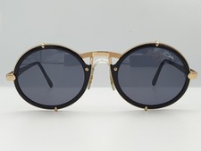 Cazal 644 Sunglasses Vintage 1990's Round Large Black Gold