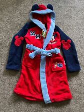 Disney Store Boys Mickey Mouse Red Blue Dressing Gown 5-6 Years Brand New