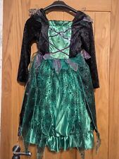 Witch Green and Black Fancy Dress Party Halloween Costume Matalan Age 10-11