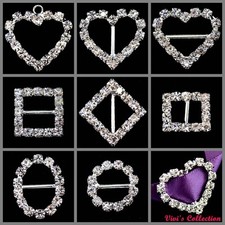 Rhinestone Buckles Diamante Ribbon Sliders Wedding Decor Bridal Embellishments