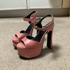 Hysteric Glamour Gyaru Snake Platform Heels Pink Size 5.5