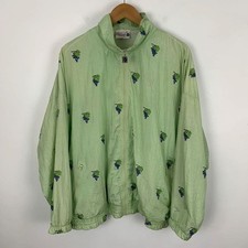Vintage Elefanti Shell Suit Jacket Large Green Bunch Grapes Pattern Festival 90s