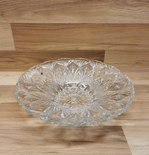 Large Vintage Clear Pressed Glass Centerpiece Fruit Bowl