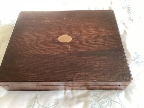 Vintage oak cutlery box with - vintage,