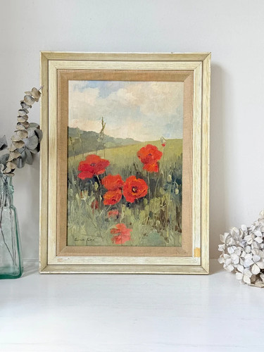 Poppy field oil - field, painting
