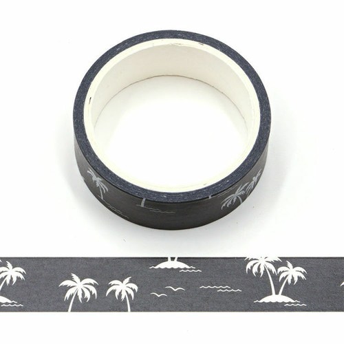 Coconut trees black and white - and,
