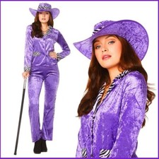 Adult Ladies 1970's Purple Pimpette Costume