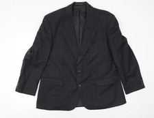 The Label Mens Grey Striped Wool BlendJacket Suit Jacket Size 44 Regular