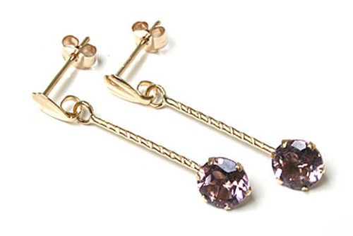 9ct gold amethyst - 9ct, drop