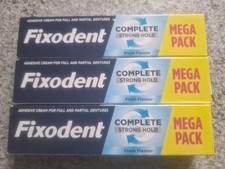 3 x FIXODENT COMPLETE DENTURE ADHESIVE CREAM 70g - FREE DELIVERY 
