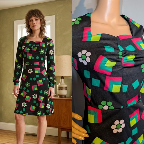Vintage 70s daisy geo - 70s,