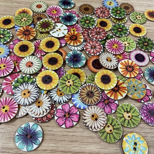 100pcs holes round wood - 2-holes,
