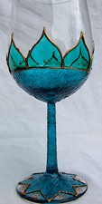 Fairy Flower Wine Gin Goblets Glasses Boho Hippy Unique Handpainted Gift Pixie