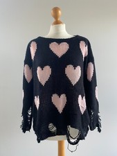 Wildfox White Label Heart Beach Jumper  Sweater Fit 8 10 12 14 Made InUSA