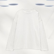 Ex Hush Women’s Long Sleeve Oversized Cotton Top in White (Defect) RRP £45