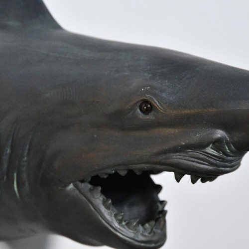 Antique bronze shark - bronze, head