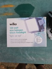 120 Watt Eco Halogen Black Floodlight Brand New Box Damaged From Storage