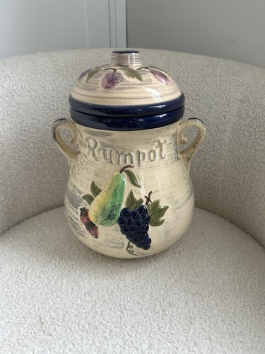 Vintage rumpot ceramic jar - vintage,