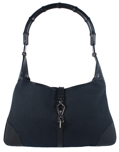 Gucci black canvas leather - black, &