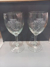 Rare Set Of 2 TENNENTS SPECIAL Small Beer Glasses