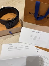 LV Louis Vuitton Belt initiales Damier Graphite Black/Grey – AUTHENTIC 