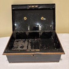 Vintage metal cash tin - vintage,