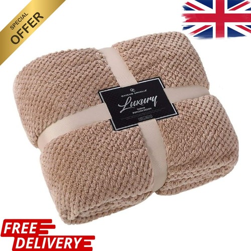 Luxury popcorn fleece throw - popcorn,