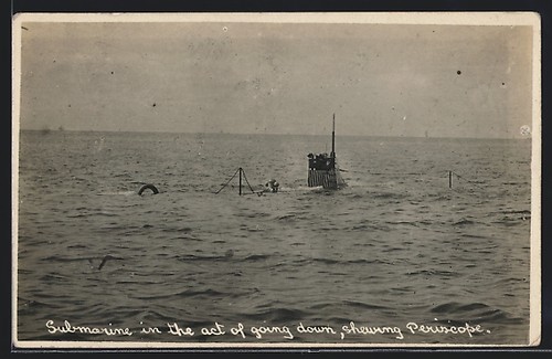Postcard submarine the act - postcard, in