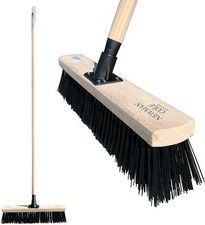 Stiff Garden Broom Outdoor Heavy Duty Yard Brush Hard Bristle Sweeper Large
