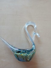 Hand-Blown Glass Swan Figurine – Colorful Art Glass Collectible,  Elegant Decor