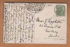 Denham, Uxbridge, Buckinghamshire - Single circle postmark 1909 - West Drayton