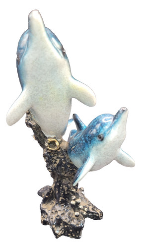 Blue dolphin pair ornament - pair,