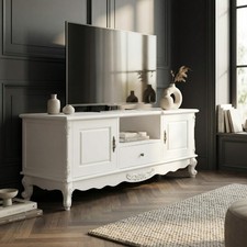 French Style White TV Unit