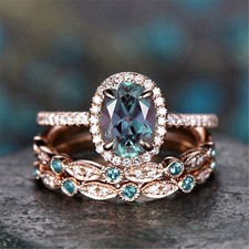 3pcs Vintage Unique Oval Cut
