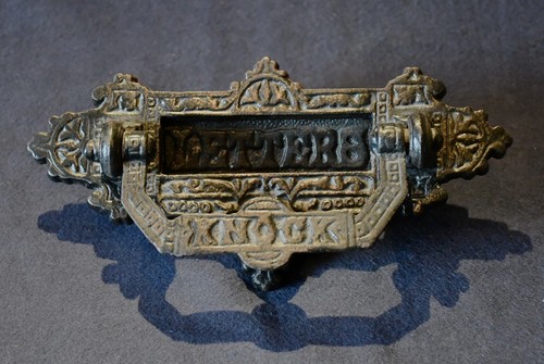 Iron letter plate with knocker - plate,